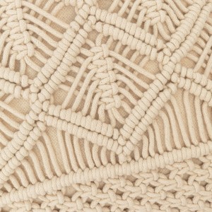 Cuscino cotone macramè Cleto bianco antico 45x45 - federa + imbottitura 2