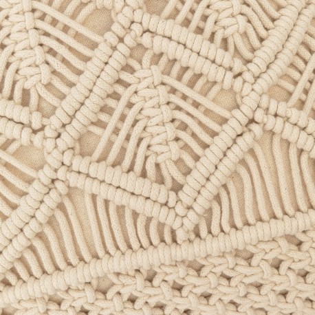 Cuscino cotone macramè Cleto bianco antico 45x45 - federa + imbottitura