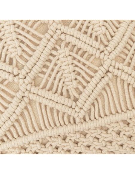 Cuscino cotone macramè Cleto bianco antico 45x45 - federa + imbottitura Cuscino cotone macramè Cleto bianco antico 45x45 - federa + imbottitura