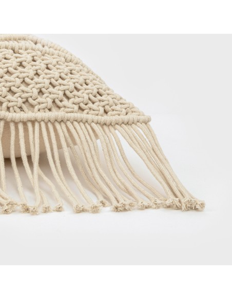 Cuscino cotone macramè Cleto bianco antico 45x45 - federa + imbottitura Cuscino cotone macramè Cleto bianco antico 45x45 - federa + imbottitura