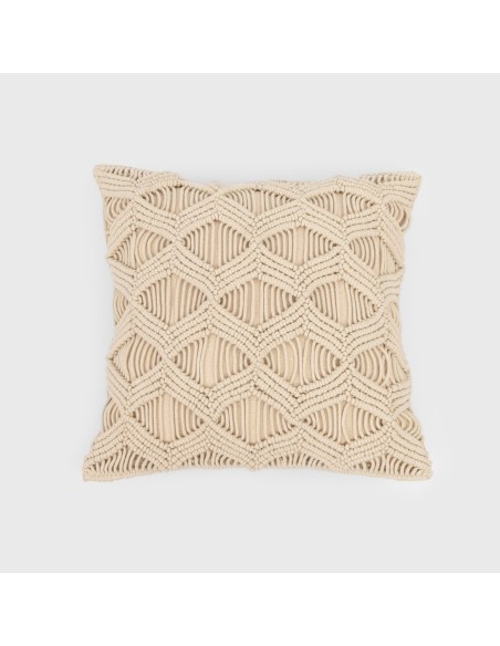 Cuscino cotone macramè Chini bianco antico 45x45 - federa + imbottitura Cuscino cotone macramè Chini bianco antico 45x45 - federa + imbottitura
