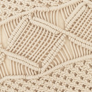 Cuscino cotone macramè Megara bianco antico 45x45 - federa + imbottitura 2