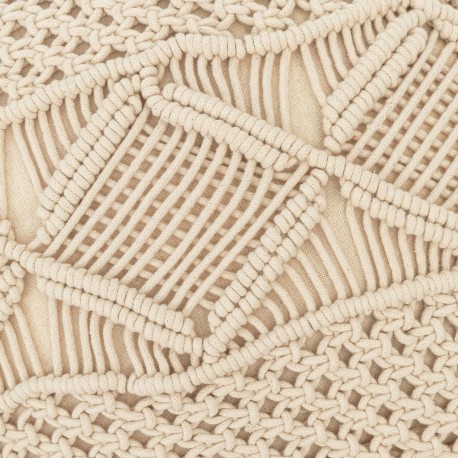 Cuscino cotone macramè Megara bianco antico 45x45 - federa + imbottitura