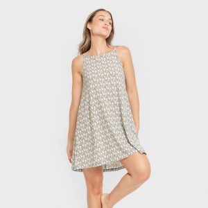 Vestito corto con spalline crêpe Zac blu acqua 2
