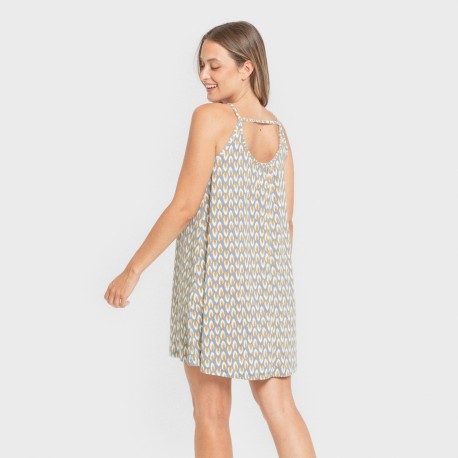 Vestito corto con spalline crêpe Zac blu acqua