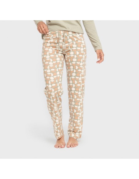 Pigiama lungo cotone Tebas verde militare