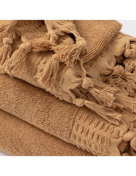 Asciugamano con frange 550gr tinta unita