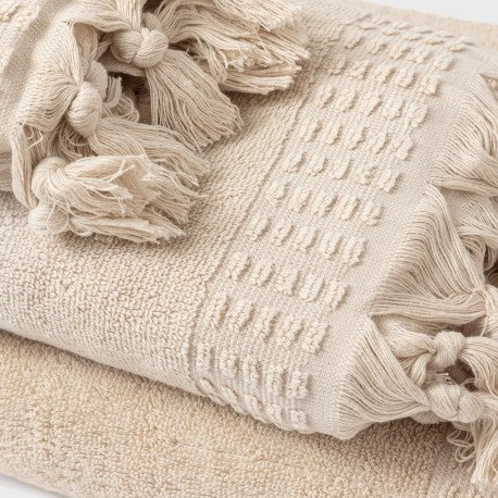 Asciugamano con frange 550gr tinta unita