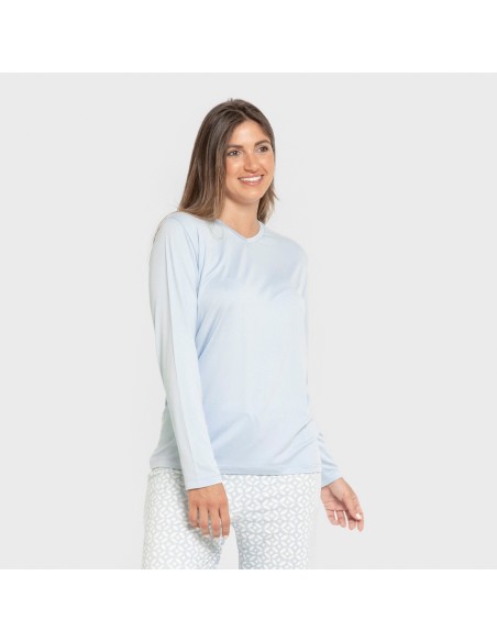 Pigiama lungo soft Clau celeste Pigiama lungo soft Clau celeste