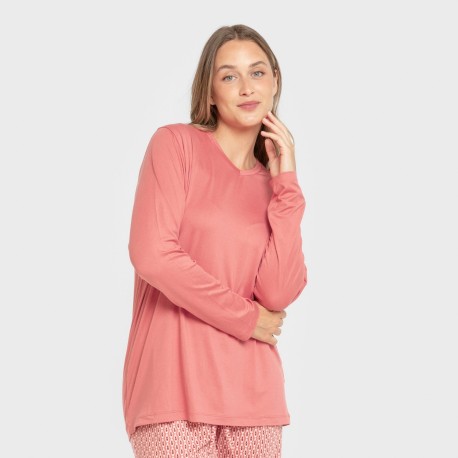 Pigiama lungo soft Leonor marsala