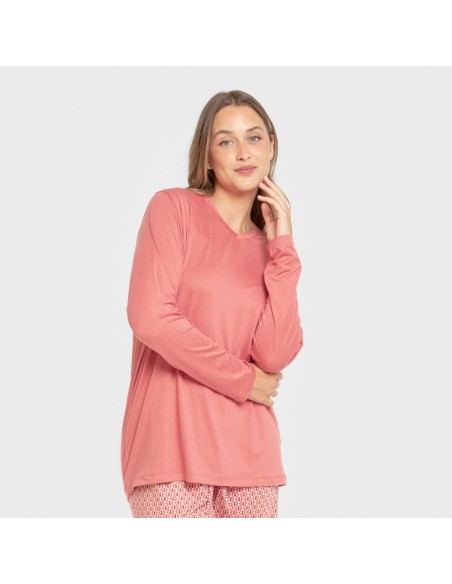 Pigiama lungo soft Leonor marsala Pigiama lungo soft Leonor marsala