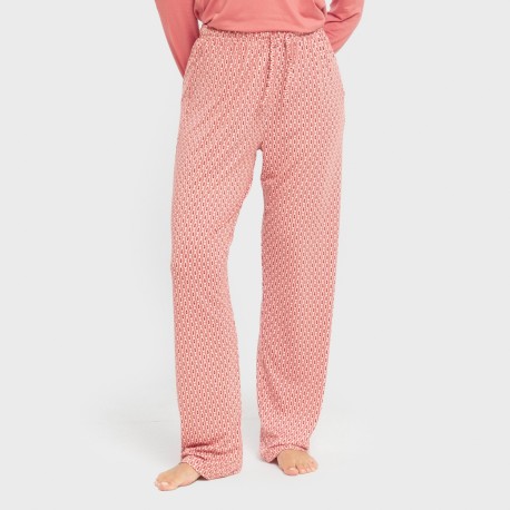 Pigiama lungo soft Leonor marsala
