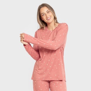 Pigiama lungo soft Ambarina marsala