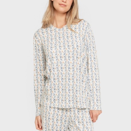 Pigiama lungo soft Eloina blu acqua