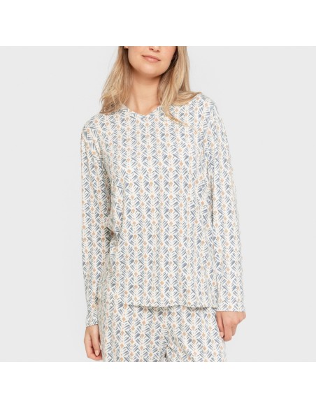 Pigiama lungo soft Eloina blu acqua Pigiama lungo soft Eloina blu acqua