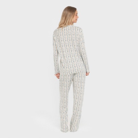 Pigiama lungo soft Eloina blu acqua