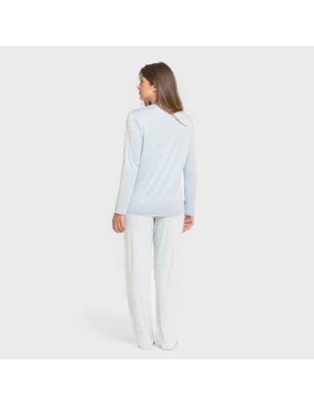 Pigiama lungo soft Clau celeste Pigiama lungo soft Clau celeste