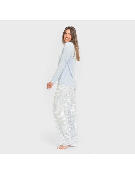 Pigiama lungo soft Clau celeste Pigiama lungo soft Clau celeste