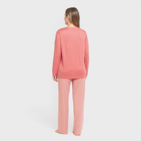 Pigiama lungo soft Leonor marsala