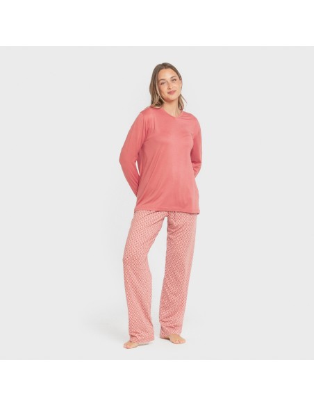 Pigiama lungo soft Leonor marsala Pigiama lungo soft Leonor marsala