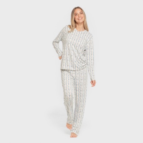 Pigiama lungo soft Eloina blu acqua