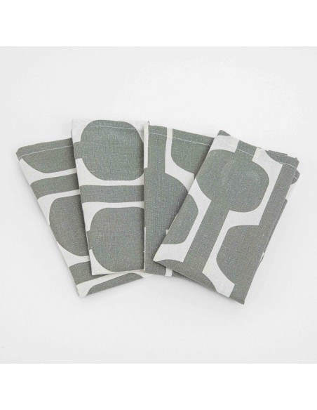 Set di 4 tovaglioli Sunnies verde salvia