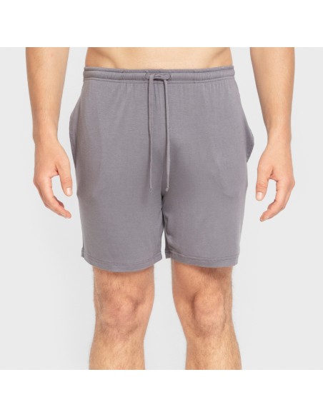 Pigiama corto viscosa uomo grigio turchese