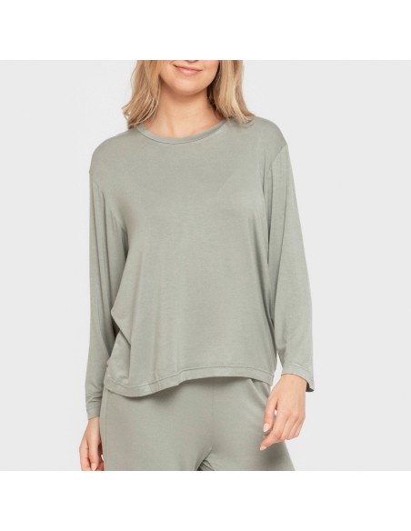 Pigiama lungo viscosa tinta unita Pigiama lungo viscosa tinta unita