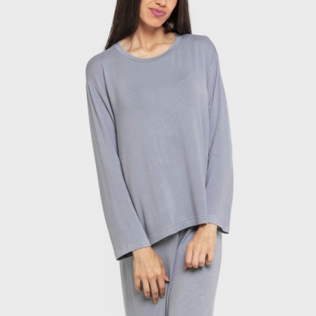 Pigiama lungo viscosa tinta unita