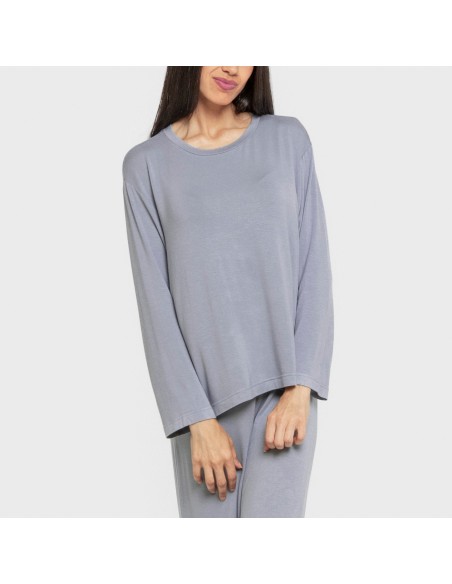 Pigiama lungo viscosa tinta unita Pigiama lungo viscosa tinta unita