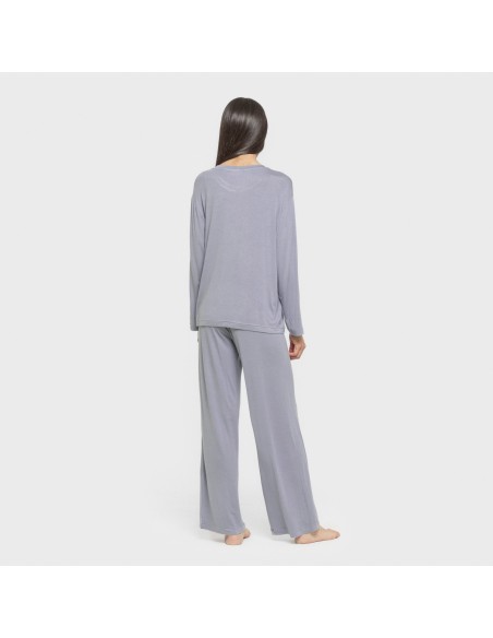 Pigiama lungo viscosa tinta unita Pigiama lungo viscosa tinta unita