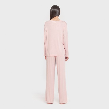 Pigiama lungo viscosa tinta unita