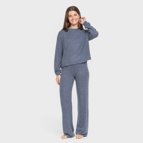 Pigiama maglia extra morbida tinta unita