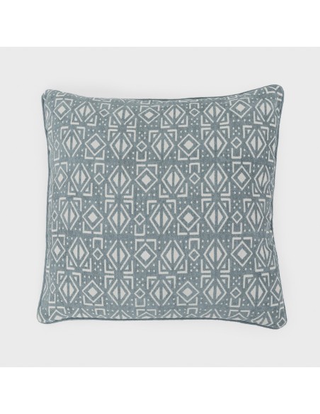 Cuscino quadrato jacquard ciniglia Tiberio verde veronese - federa + imbottitura