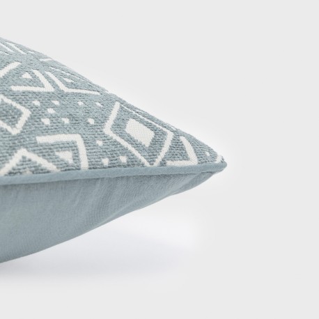 Cuscino quadrato jacquard ciniglia Tiberio verde veronese - federa + imbottitura