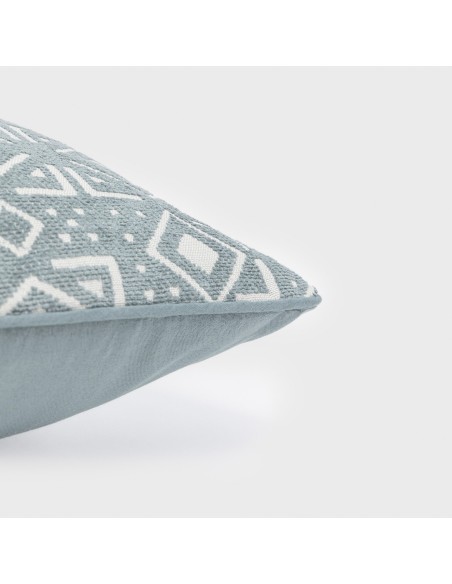 Cuscino quadrato jacquard ciniglia Tiberio verde veronese - federa + imbottitura