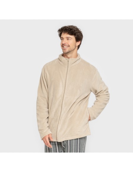 Felpa pile coral uomo