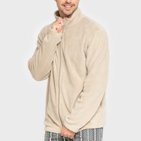 Felpa pile coral uomo