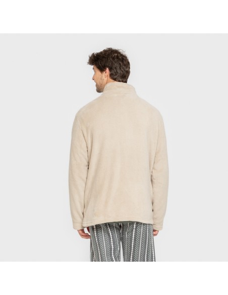 Felpa pile coral uomo