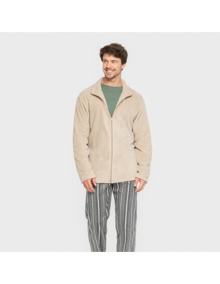 Felpa pile coral uomo