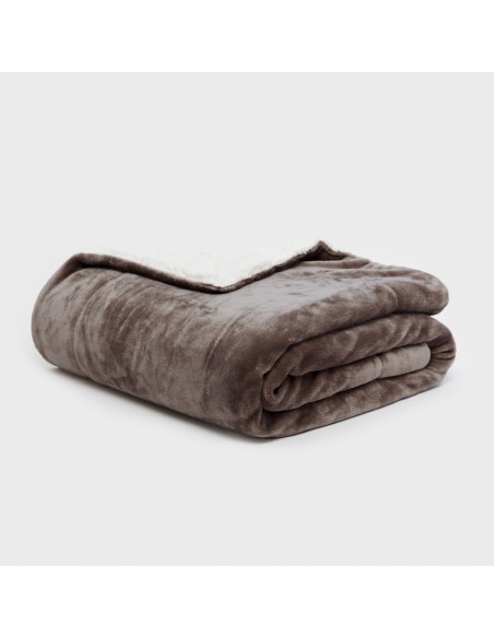 Coperta velvet sherpa tinta unita