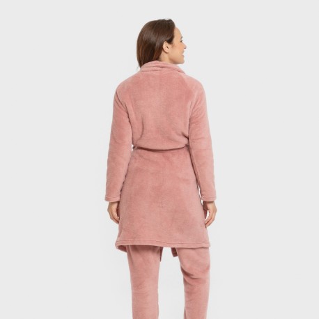 Vestaglia pile coral tinta unita