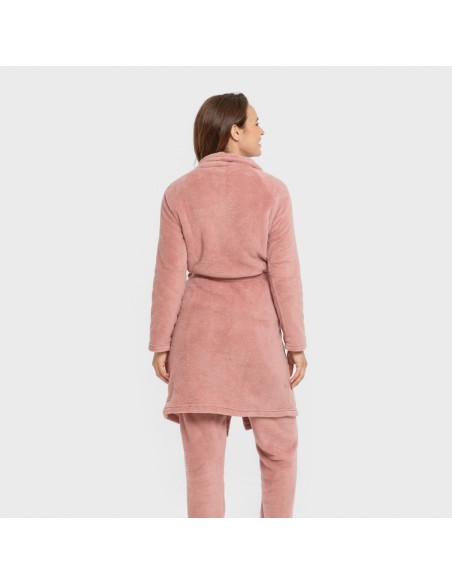 Vestaglia pile coral tinta unita