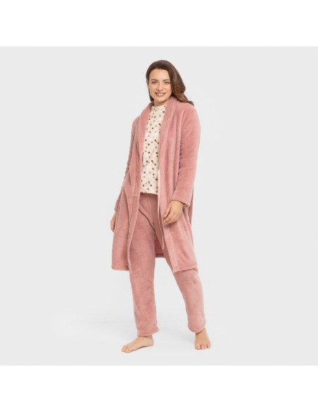 Vestaglia pile coral tinta unita