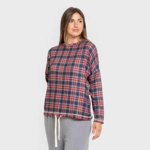 Pigiama lungo Secret donna Cuadro Tuc indaco