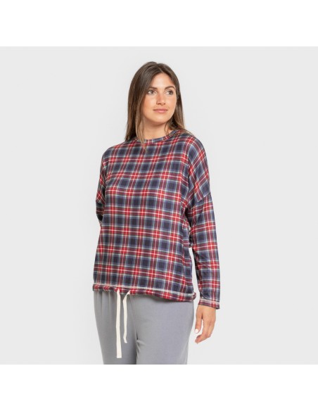 Pigiama lungo Secret donna Cuadro Tuc indaco