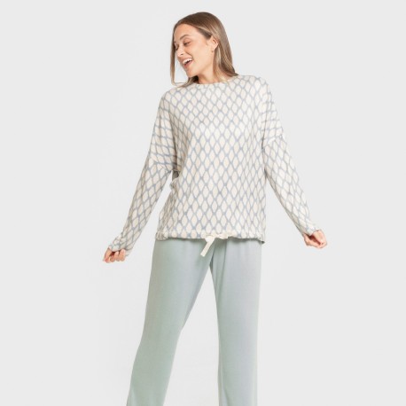 Pigiama lungo Secret donna Orlando blu