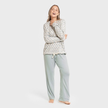 Pigiama lungo Secret donna Orlando blu
