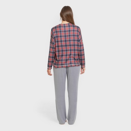 Pigiama lungo Secret donna Cuadro Tuc indaco