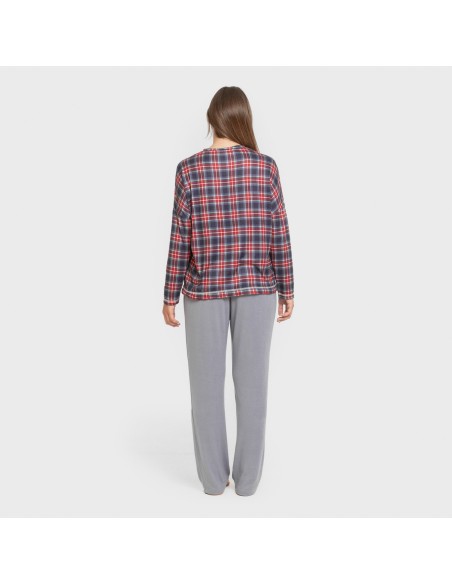 Pigiama lungo Secret donna Cuadro Tuc indaco